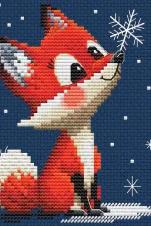 kit ricamo a punto croce - Fiocco di neve - Volpe - RTO Quantità Limitata