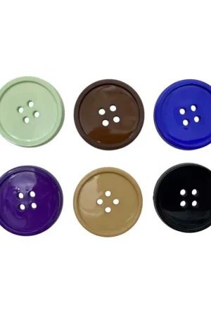 Bottone Tondo Piatto 3,5 cm 4 Fori Plastica Colorata Prezzo Basso