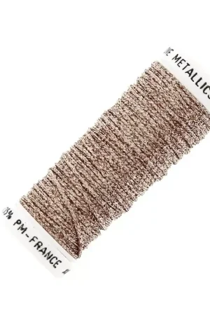 Fil à broder métallisé tressé 16 Au ver à soie pour broderie Doré Rose (013) x10m Ordina Subito