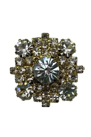 Bottone Gioiello con Strass Linea 38 Ø 2,4 cm Base Metallo con Asola Offerta Limitata