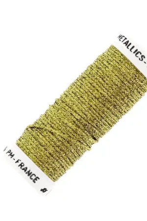 Fil à broder métallisé tressé 16 Au ver à soie pour broderie - Doré (028) x10m Occasione