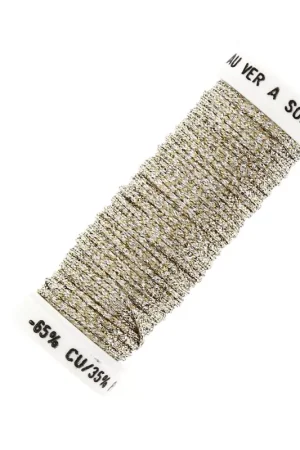 Fil à broder métallisé tressé 16 Au ver à soie pour broderie Doré Argenté 102 x10m Must-Have
