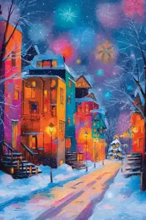 Kit ricamo diamante su telaio - Città invernale - Art City Compra Oggi Stesso