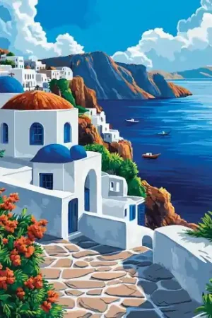 Ultimissimo Modello Kit ricamo diamante su telaio - Grecia - Art City