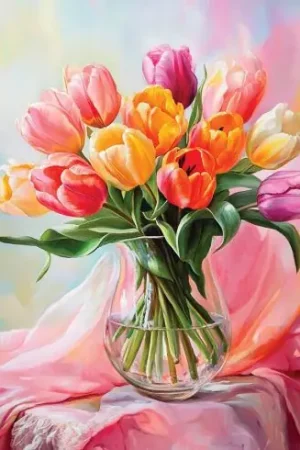 Economico Kit ricamo diamante su telaio - Tulipani - Art City