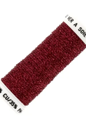 Vendita Finale Fil à broder métallisé tressé 16  Au ver à soie pour broderie - Rouge (031) x10m
