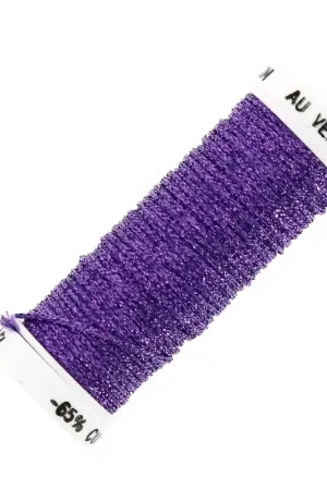 Popolare Fil à broder métallisé tressé 16 Au ver à soie pour broderie - Violet (012) x10m