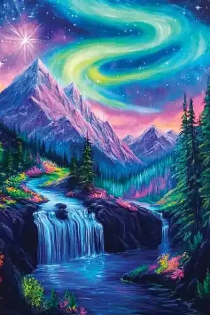 Ultima Occasione Kit ricamo diamante su telaio - aurora boreale - Art City