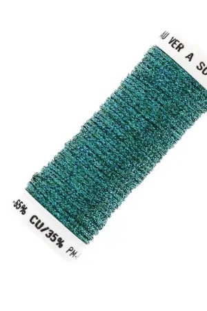 Fil à broder métallisé tressé 16 Au ver à soie pour broderie Turquoise (029) x10m Pagamento Sicuro