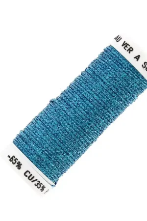 Miglior Prezzo Fil à broder métallisé tressé 16 Au ver à soie pour broderie Bleu Azur (006) x10m