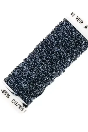 Fil à broder métallisé tressé 16 Au ver à soie pour broderie Bleu nuit (018) x10m Compra Adesso
