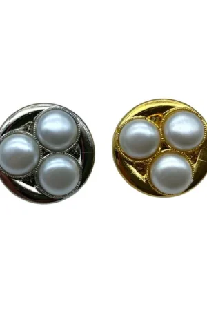 Professionale Bottone Tondo con Tre Perle Linea 36 Ø 23 mm