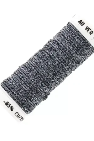 Scelto Dai Clienti Fil à broder métallisé tressé 16 Au ver à soie pour broderie Gris Bleu (015) x10m