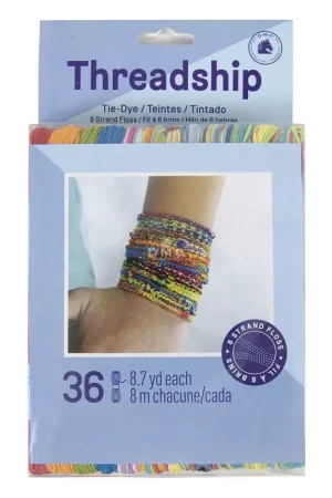 Assortiment 36 échevettes 6 brins pour bracelet brésilien & broderie - Tie-Dye x1 Reso Gratuito