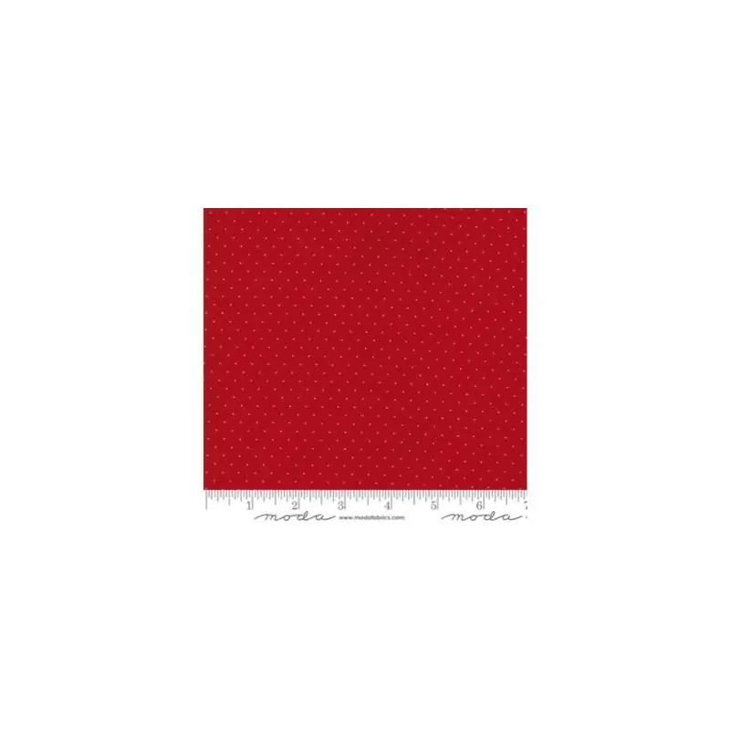 Ultime Pezzi American Jane Pindot, Tessuto Rosso con micro Pois bianchi - Moda Fabrics