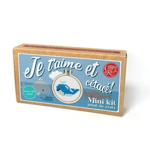 Mini kit per il punto croce - Ti amo, cetaceo! - The Crafty Kit Compagny Economico