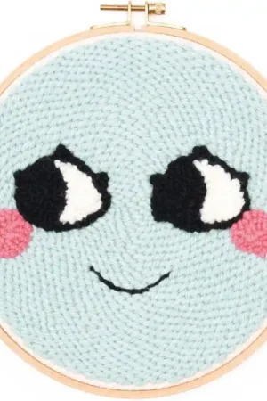 Kit di ricamo Punch Needle - Face Mint - Rico Design Spedizione Gratuita