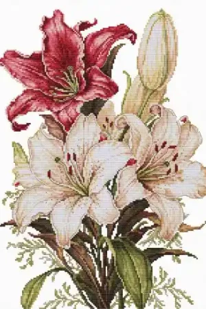 Professionale kit ricamo a punto croce - Il profumo dei gigli - Luca-S