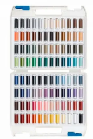 Ultimissimo Modello Astuccio con 96 bobine di filo - Amann Poly Sheen