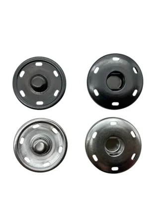 Bottone Automatico Pressione Acciaio Argento Cucibile 3,5 Cm Lineato Mis. 54 Offerta Del Giorno