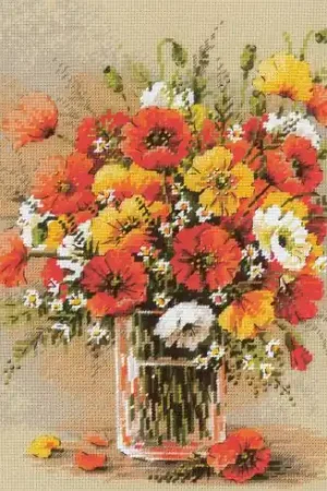 Ultima Occasione kit ricamo a punto croce - Mazzo di papaveri - Riolis