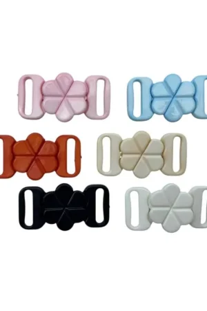 Gancio in Plastica a Forma di Fiore Passante per Elastico 1 cm Colorato Novità