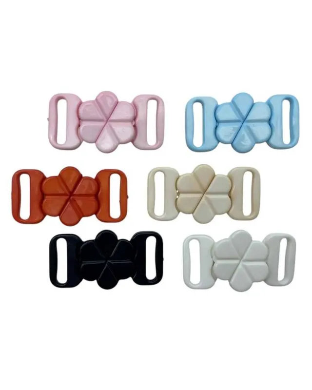 Gancio in Plastica a Forma di Fiore Passante per Elastico 1 cm Colorato Novità