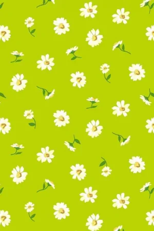 Ultime Pezzi London Parks Dulwich Daisy, Tessuto verde con margherite - Liberty Fabrics