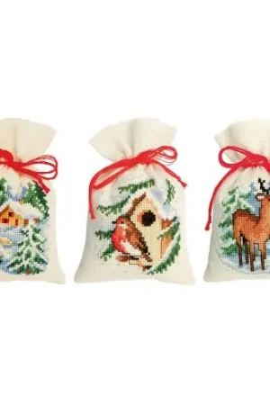 Pagamento Sicuro Kit sacchetto profumato da ricamo - 3 bustine profumate - Natale - Vervaco