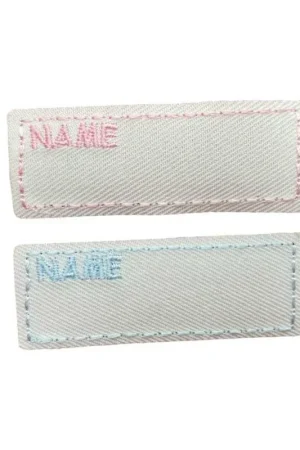 Etichetta Termoadesiva Personalizzabile in Cotone Ricamata con Scritta NAME Scelto Dai Clienti