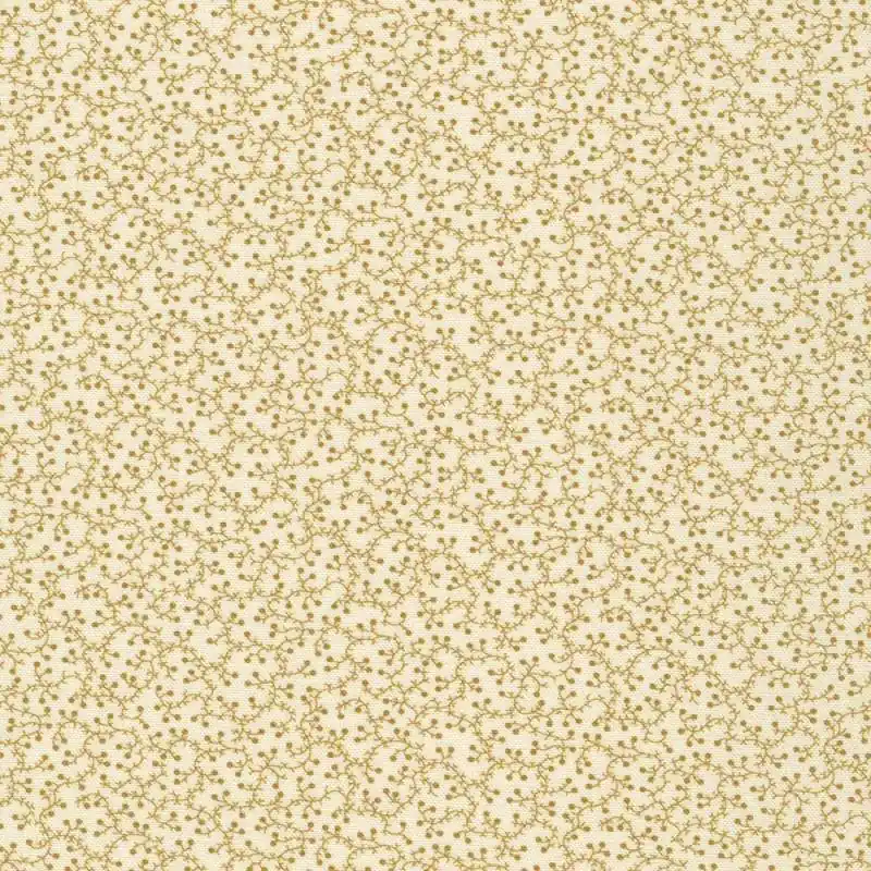 Reso Gratuito Wild Oats Honey Parchment, Tessuto Beige Pergamena con rametti - Robert Kaufman