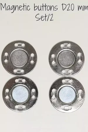 Promozione Esclusiva Set de 2 boutons aimantés à coudre 20 mm - Argenté