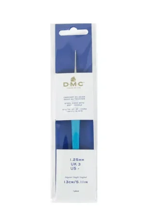 Più Venduto Crochet en acier avec manche ergonomique DMC - 1.25 mm - Bleu x1