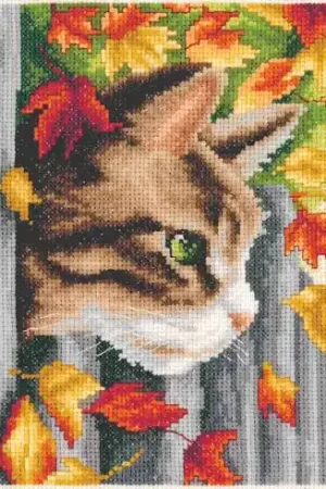 Affare kit ricamo a punto croce - Gattino sulla recinzione - Vervaco
