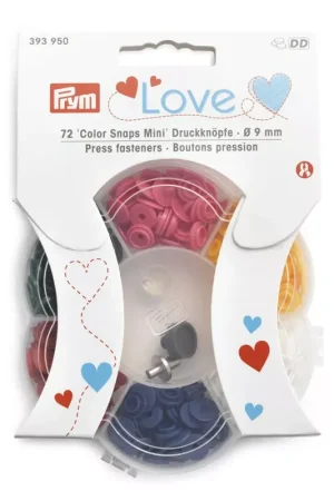 Boîte de 72 minis boutons à pression en plastique Color Snaps 9mm - Multicolore Spedizione Gratuita