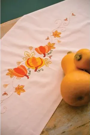 Kit runner da ricamare - Zucche autunnali - Vervaco Promozione Esclusiva