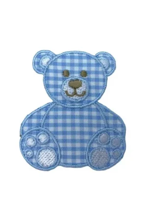 Promozione Esclusiva Applicazione Termoadesiva – Patch Orsetto con Tessuto a Quadretti 16x14 Cm