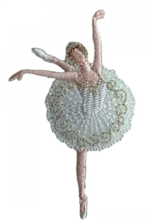Miglior Prezzo Applicazione Termoadesiva Patch Marbet Ricamo Ballerina con Vestito Bianco – Danza Classica