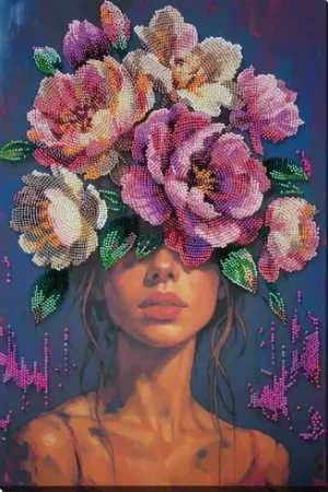 Kit di ricamo con perline - Pensieri fiorenti - Abris Art Sconto