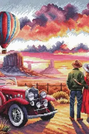 kit ricamo a punto croce - Viaggio romantico - Ava Spedito Oggi