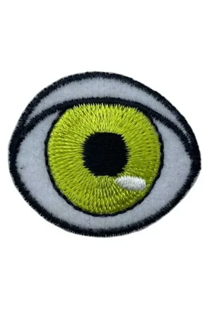 Patch Ricamata Occhio Verde Termoadesiva – Ø 3,5x3 cm Nuovo Arrivo