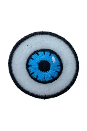 Bestseller Patch Ricamata Occhio Celeste Termoadesiva – Ø 3,5 cm