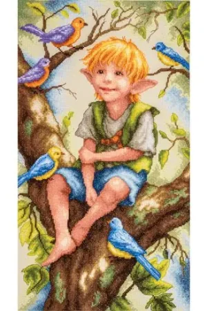 Prezzo Ridotto kit ricamo a punto croce - Chiacchiere tra le foglie - Lanarte