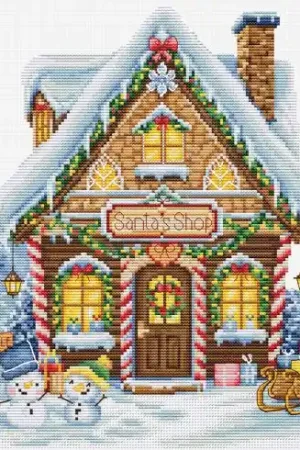 Spedizione Gratuita kit ricamo a punto croce - Il negozio di Babbo Natale - Luca-S