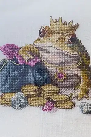 kit ricamo a punto croce - Rana dorata - Merejka Must-Have