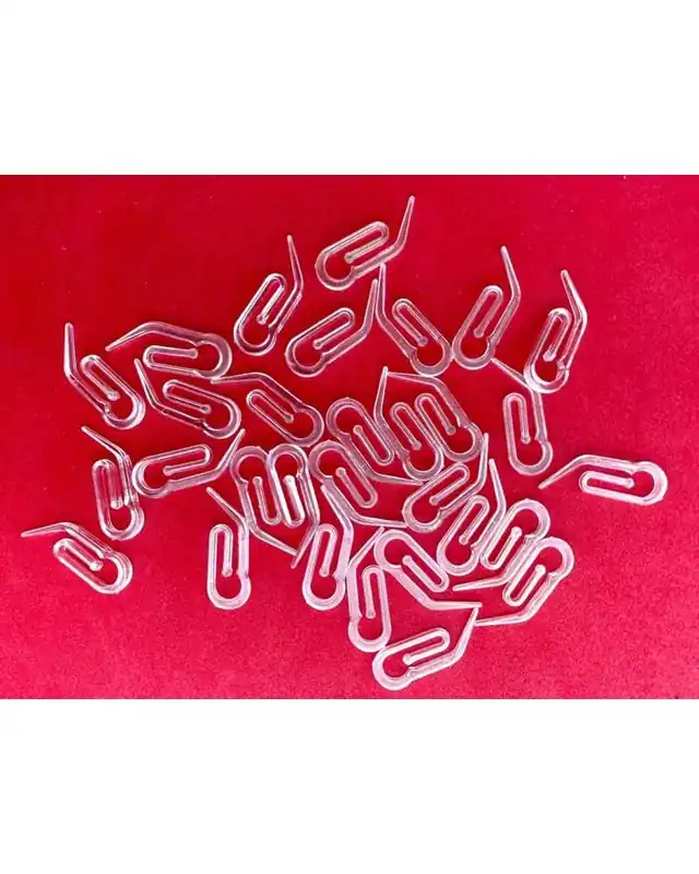 30 Pz Gancio Papera Proboscide Arricciatenda Plastica Trasparente 25x9 Mm Popolare