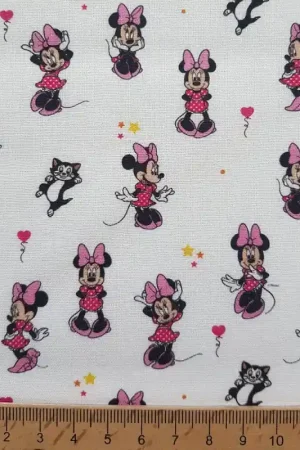 Tessuto in cotone - Minnie Mouse - Felice (Piccolo) Ultima Occasione
