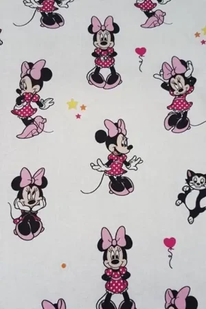 Non Perdere Tessuto in cotone - Minnie Mouse - Felice (Grande)