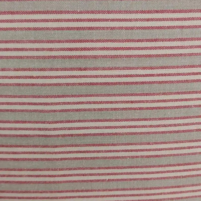 Moda Fabrics, Tessuto Fondo Tortora con Righe Rosse e Beige Spedito Oggi