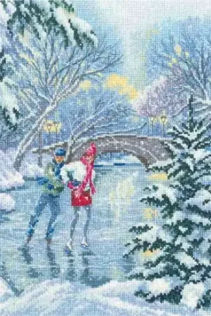 kit ricamo a punto croce - Sulla pista di pattinaggio - RTO Economico